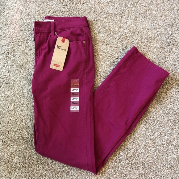 Levis purple/fuchsia high rise 505 straight pants - Picture 4 of 9